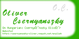 oliver csernyanszky business card